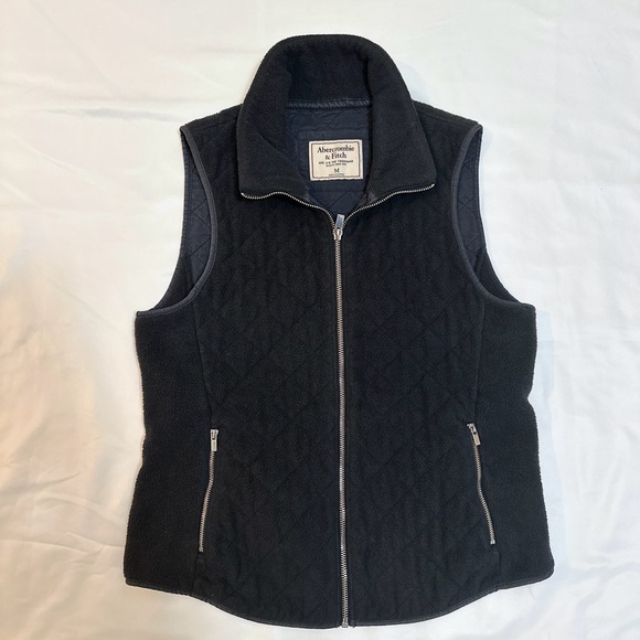 Abercrombie & Fitch Fleece Quilted Vest - Black - M - Picture 5 of 9